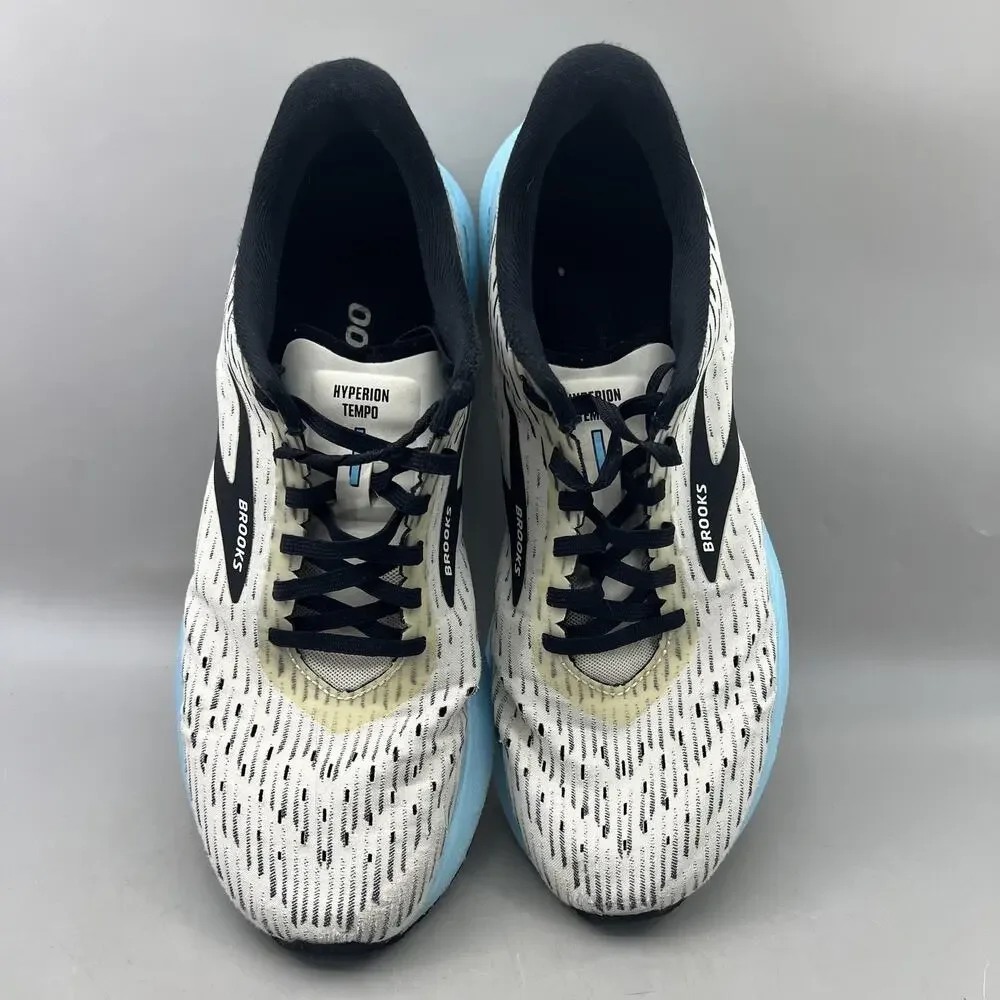 Brooks Hyperion Tempo Running Shoes Men Size 10.5 D White Blue Comfort Sneakers